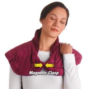 Thermapulse Relief Wrap, Heat and Massage Therapy for Shoulders and Back, Burgundy, As Seen on TV