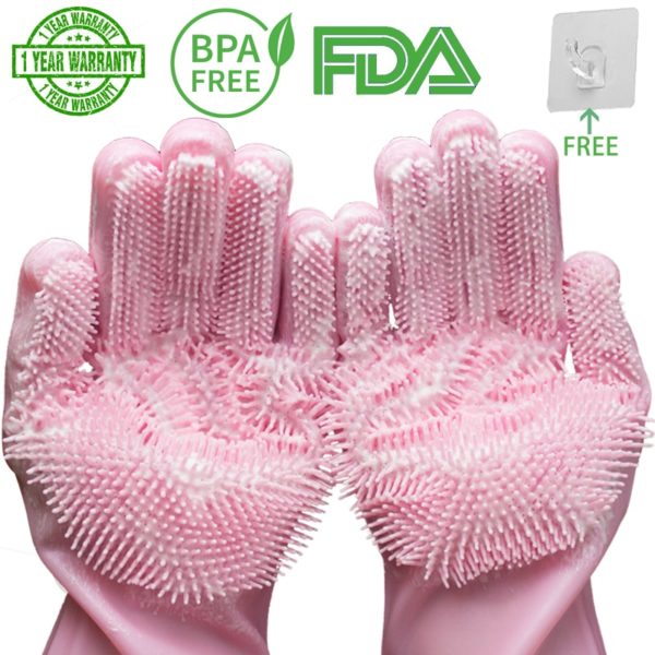 Silicone Dishwashing Scrubber Gloves - Image 2
