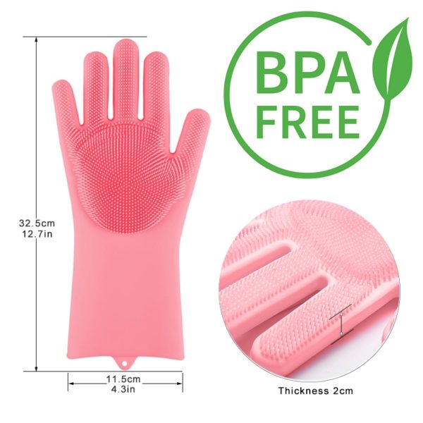 Silicone Dishwashing Scrubber Gloves - Image 3