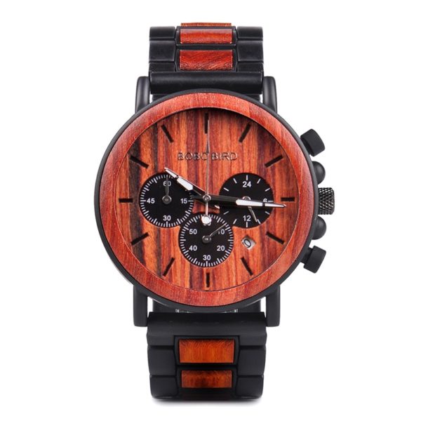 wooden watch for men stylish engraved with wooden gift box 5