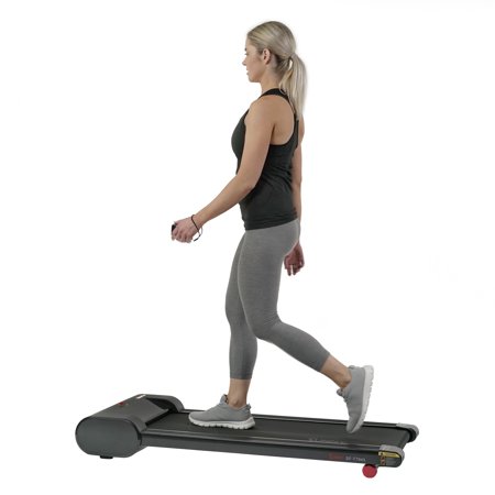 sunny health & fitness walkstation slim flat treadmill for under desk and home - sf-t7945