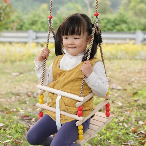 wooden baby swing for babies and toddlers 5