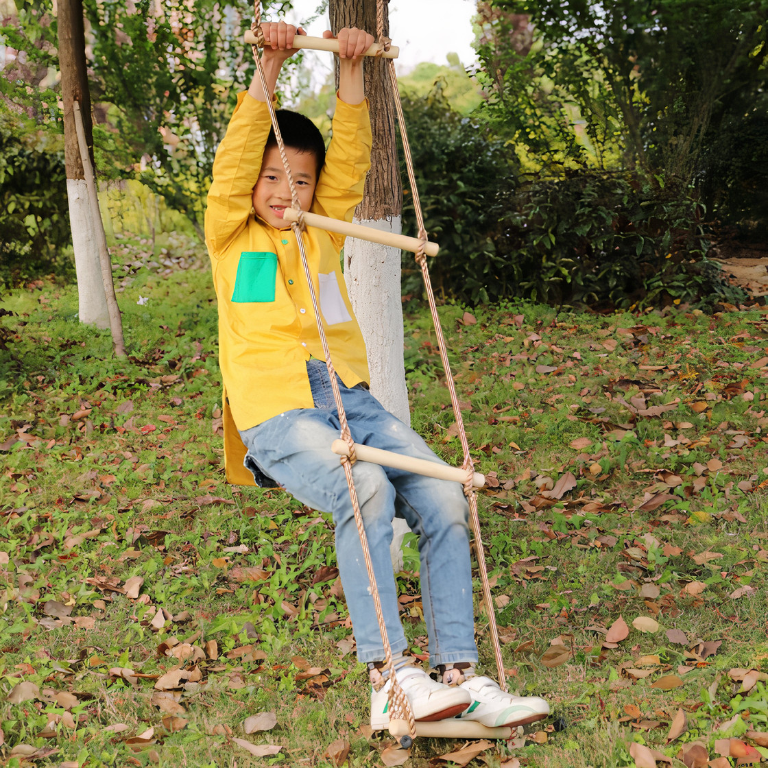 111111111_auto_x2 5 step climbing wooden rope ladder 6