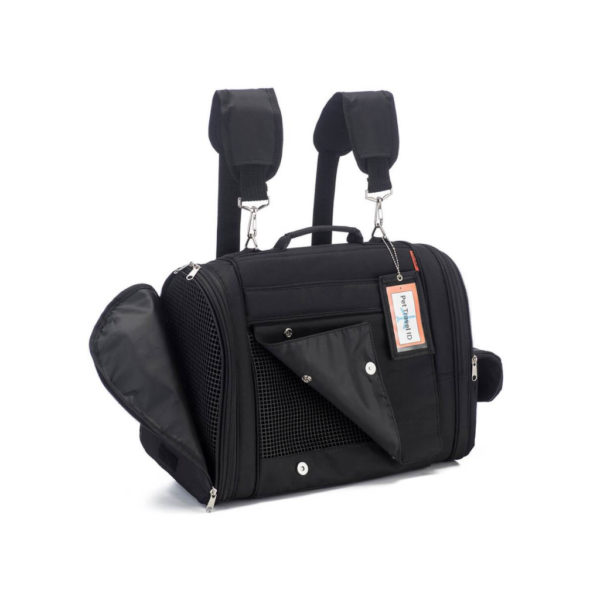 prefer pets carrier hideaway backpack - black 3