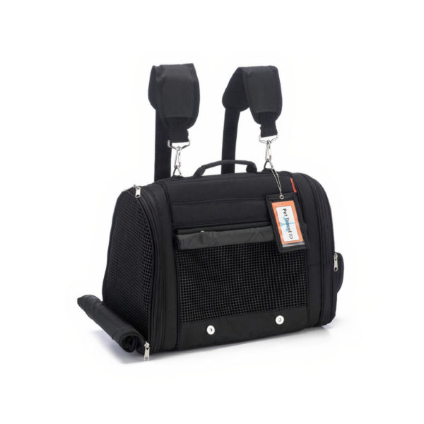prefer pets carrier hideaway backpack - black 2